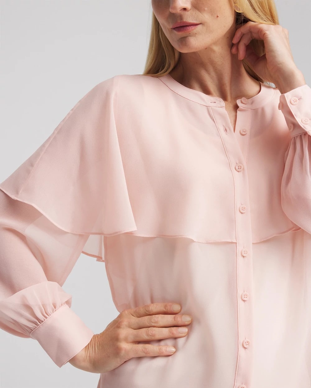 Georgette Cape Blouse