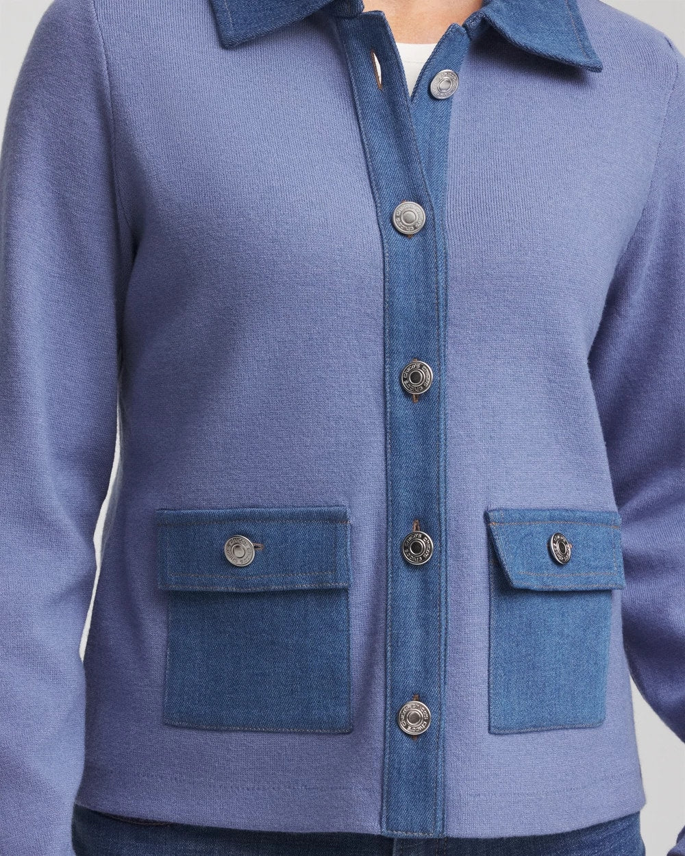 Denim Colorblock Marl Shirt Jacket