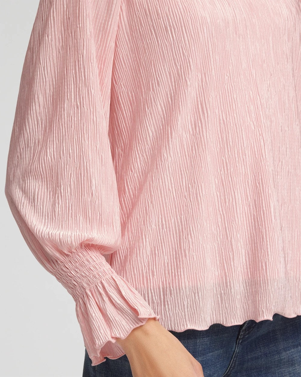 Crinkle Bodre Voop Neck Top