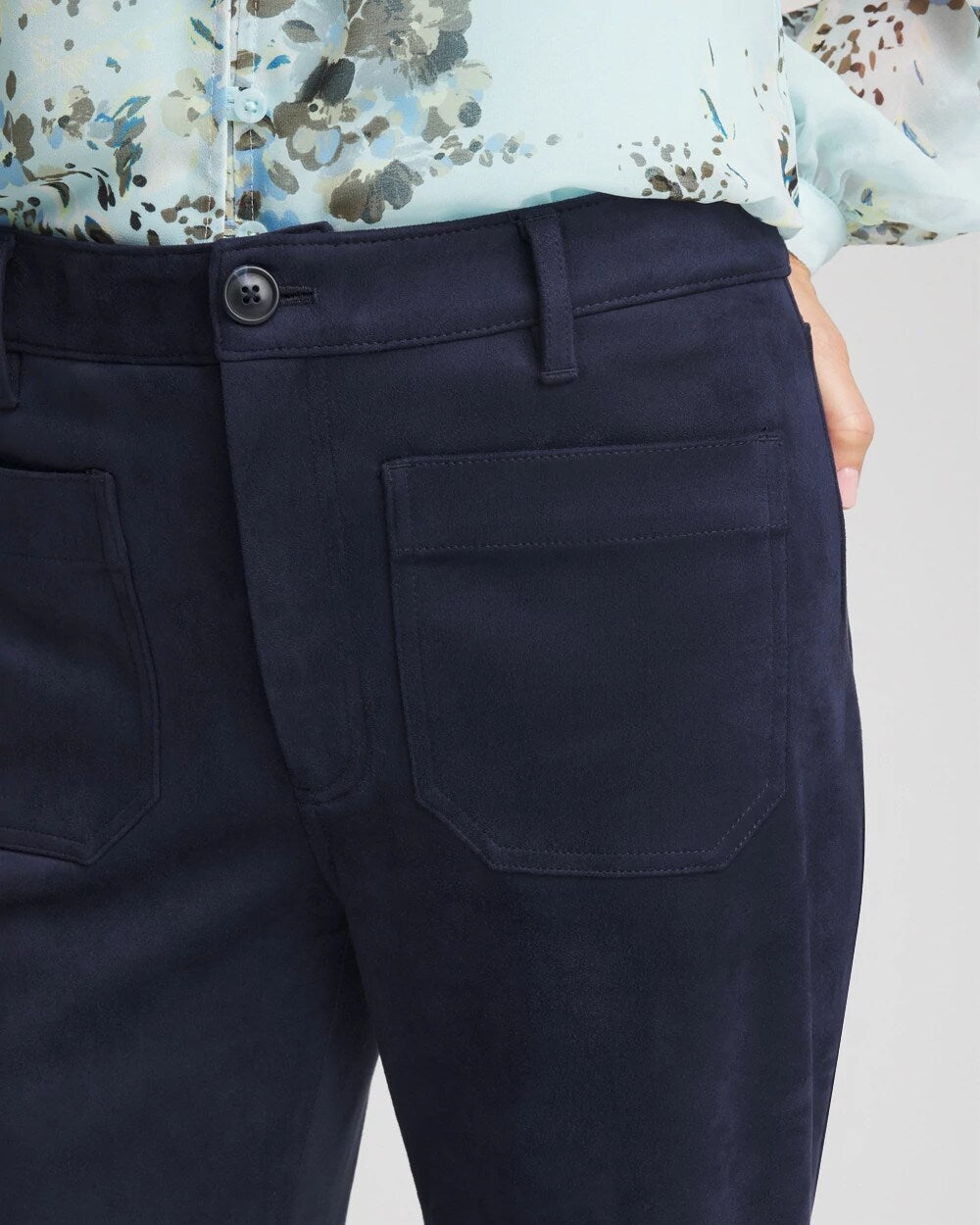 Faux Suede Bootcut Ankle Pants