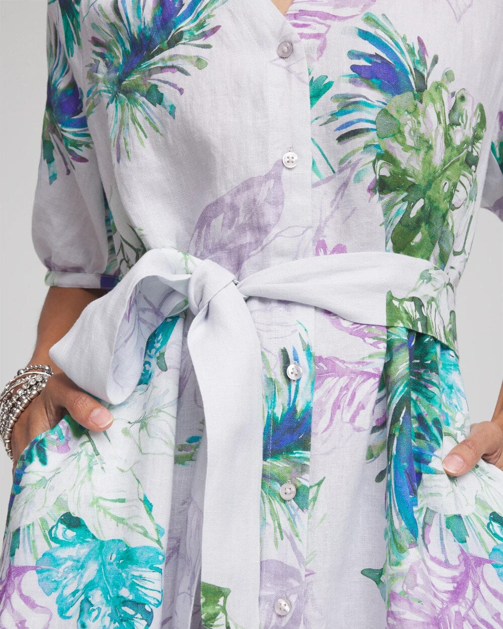 Floral Linen Shirtdress