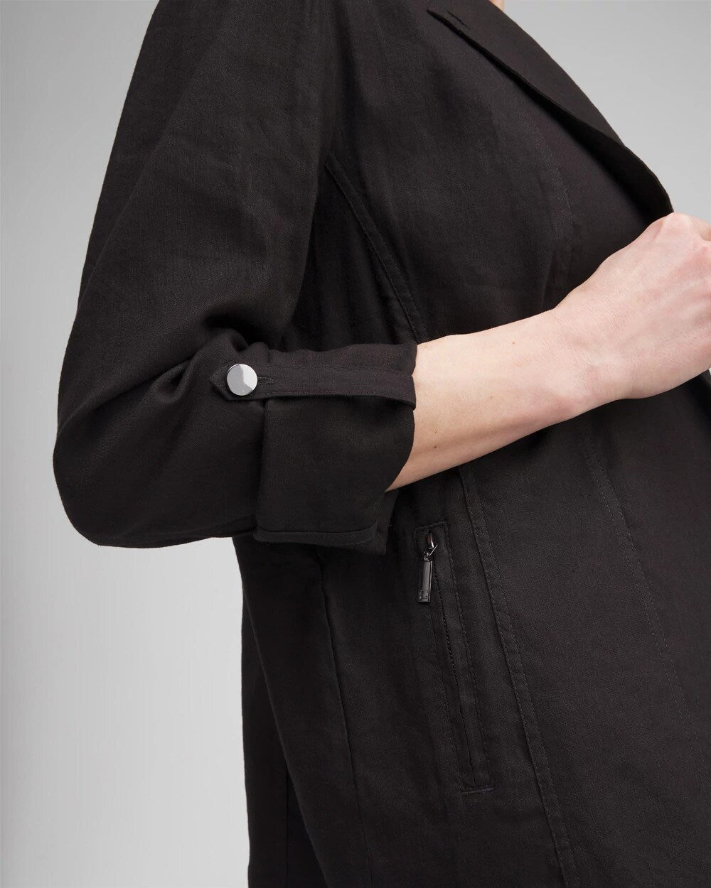 Linen Blend Stretch Blazer