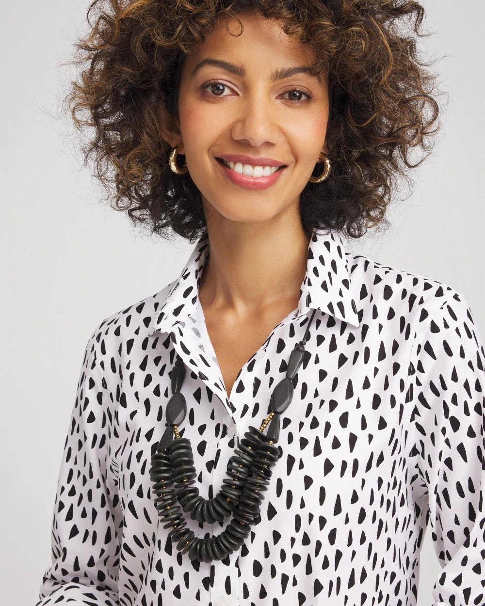 SYLCA® x Chico's Black Disk Bead Statement Necklace