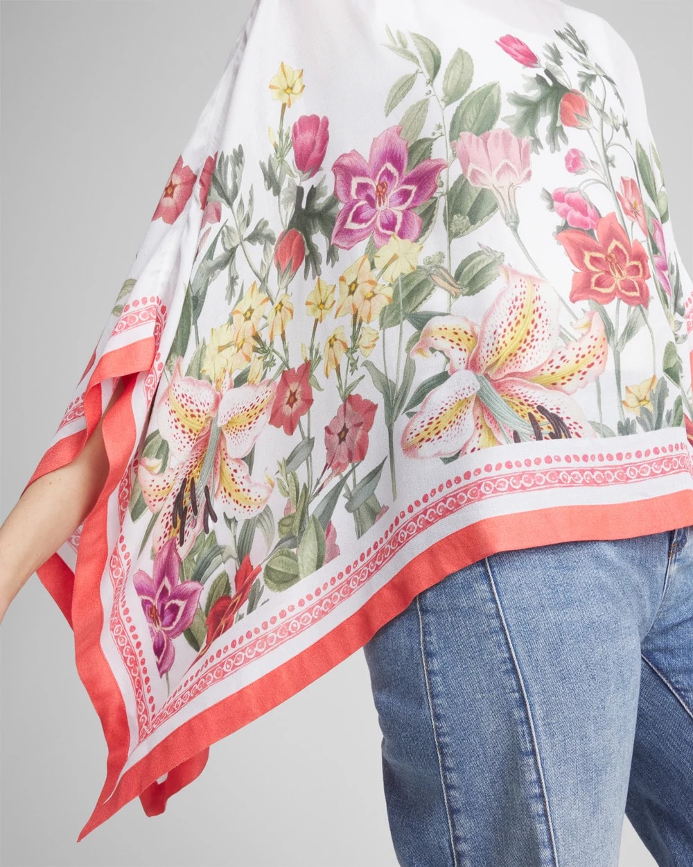 Wildflower Crepe Boatneck Poncho