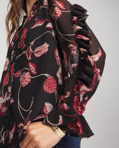 Georgette Celtic Blooms Blouse
