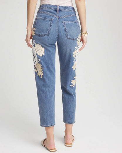 Embellished Tapered Cropped Jean
