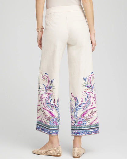 Brigitte™ Paisley Wide-Leg Cropped Pants