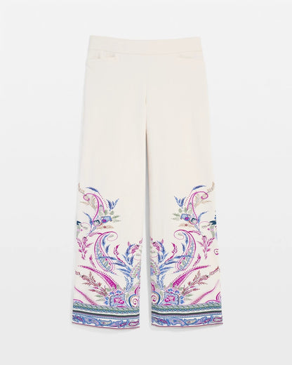 Brigitte™ Paisley Wide-Leg Cropped Pants