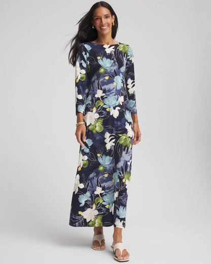 Dance Boatneck Column Maxi Dress