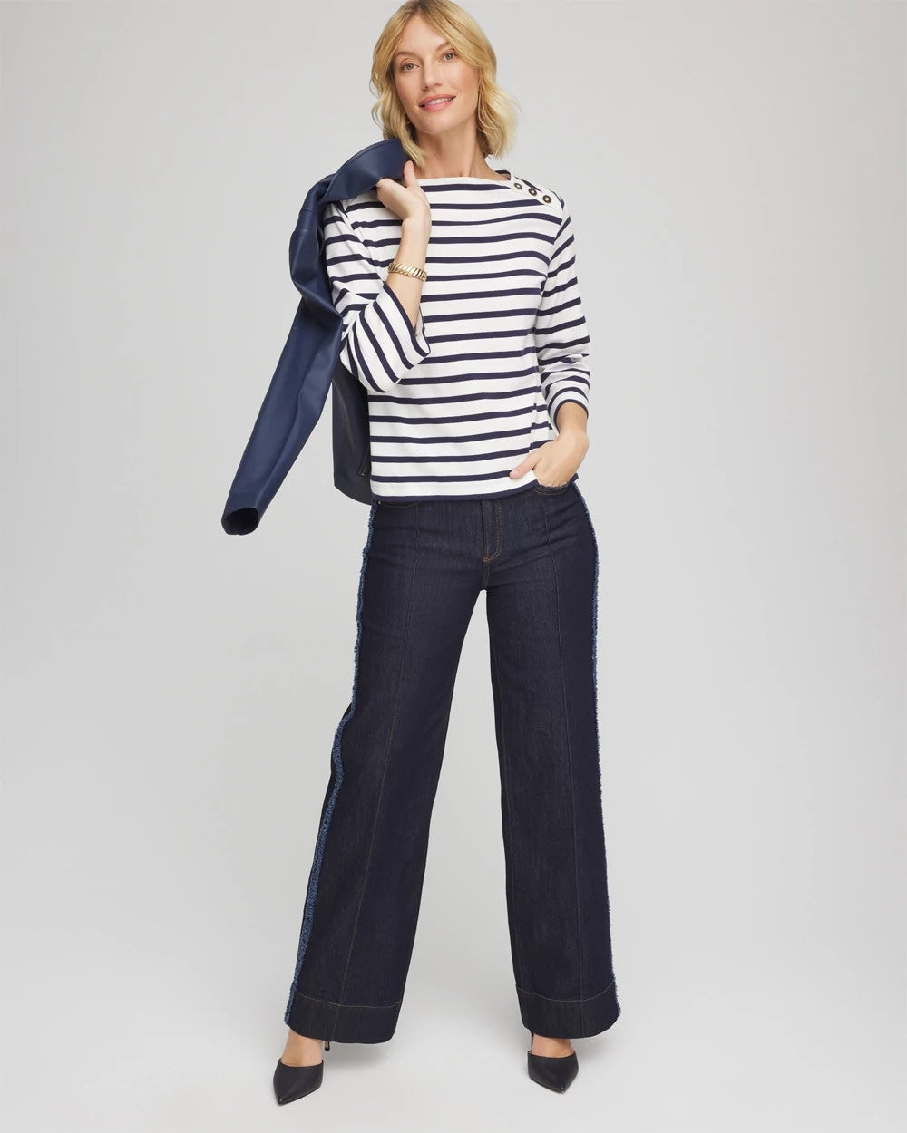 Bateau Neck Stripe Top