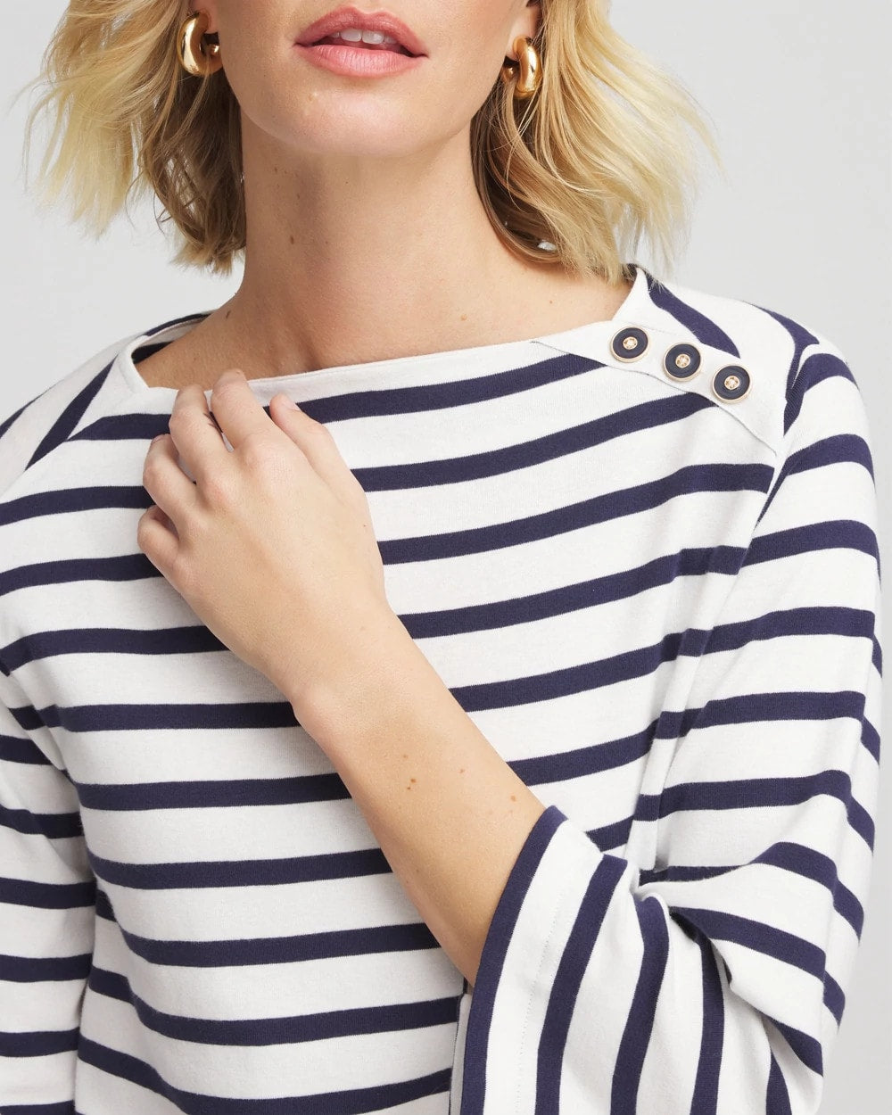 Bateau Neck Stripe Top