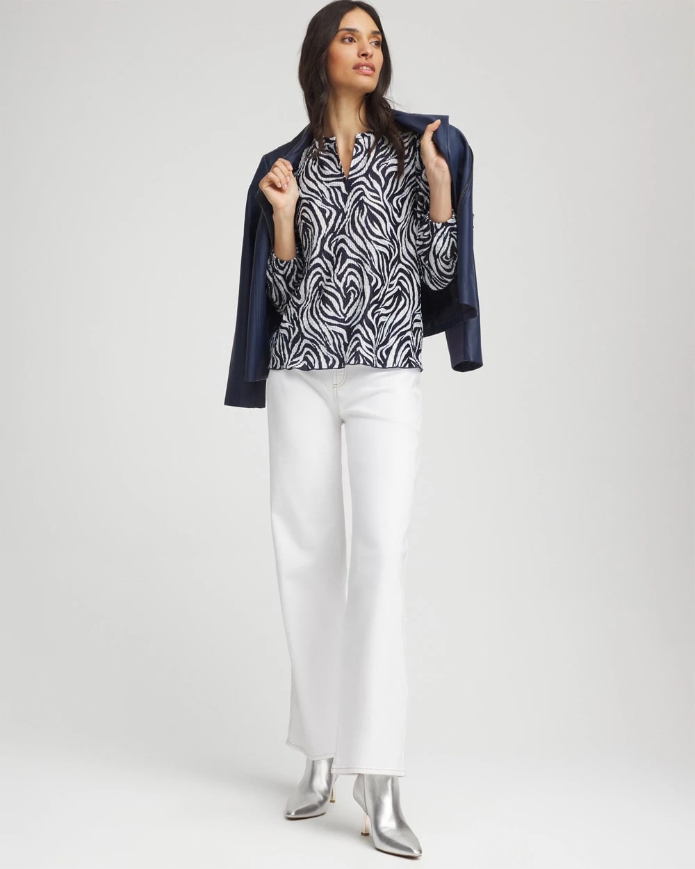 Zebra Waves Crinkle Top