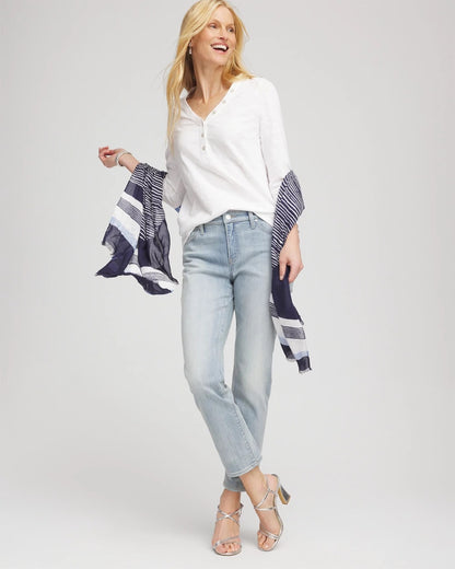 Slub Splitneck Button Tee