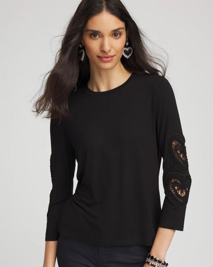 Heart Sleeve Detail Tee
