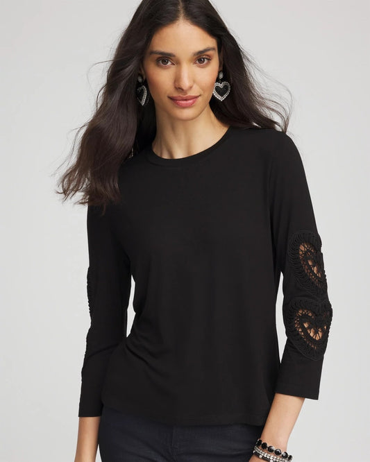 Heart Sleeve Detail Tee