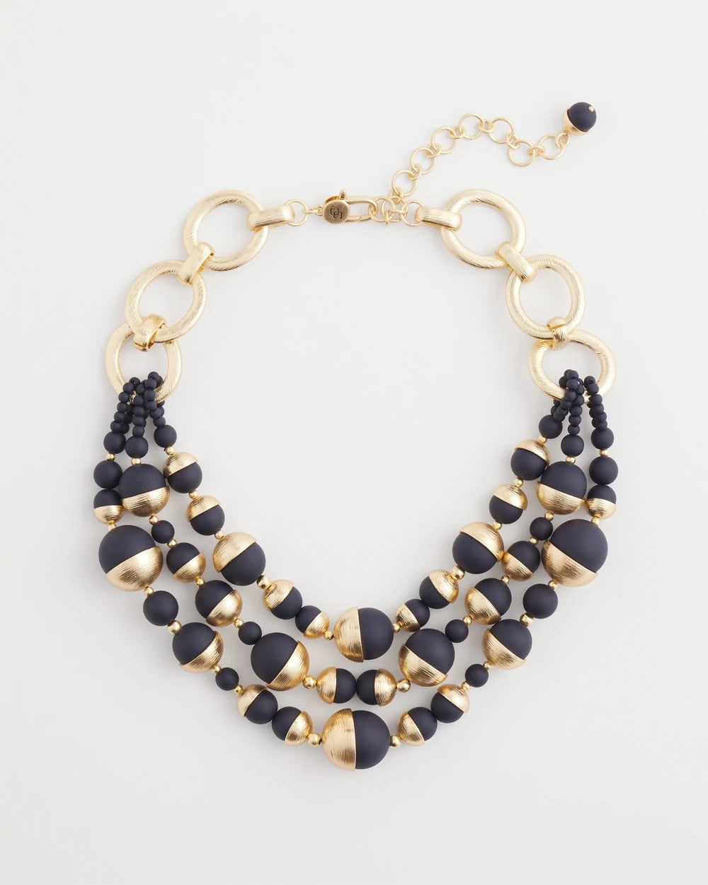 Gold & Navy Bead Necklace