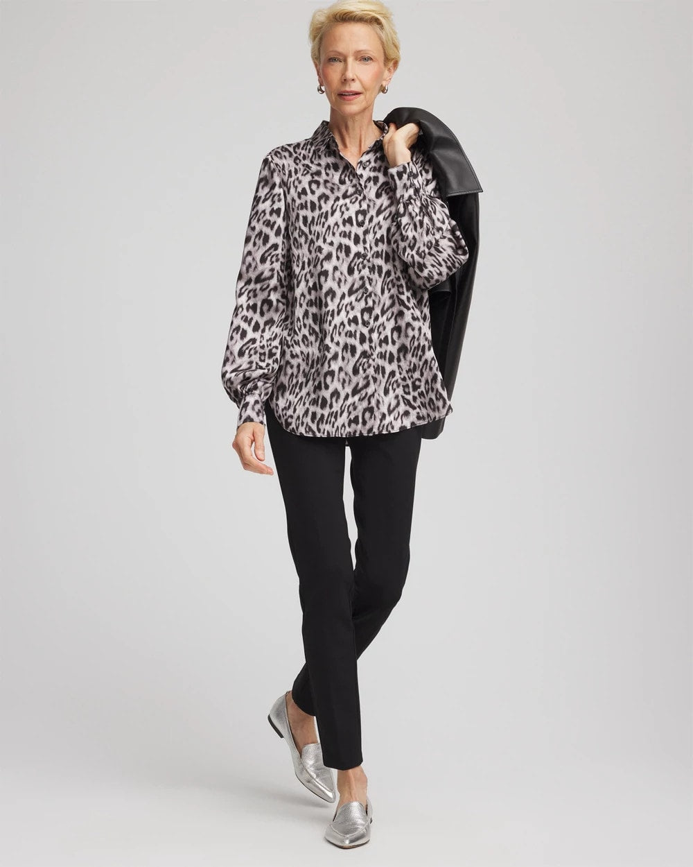 Faux Silk Snowy Animal Shirt