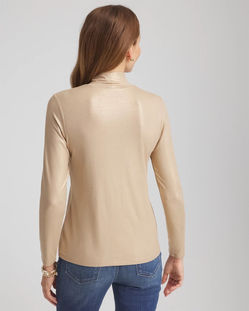 Touch of Cool™ Foil Mock Neck Layering Tee