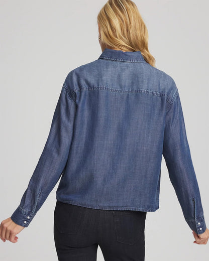 Embellished Tencel Collar Shirt
