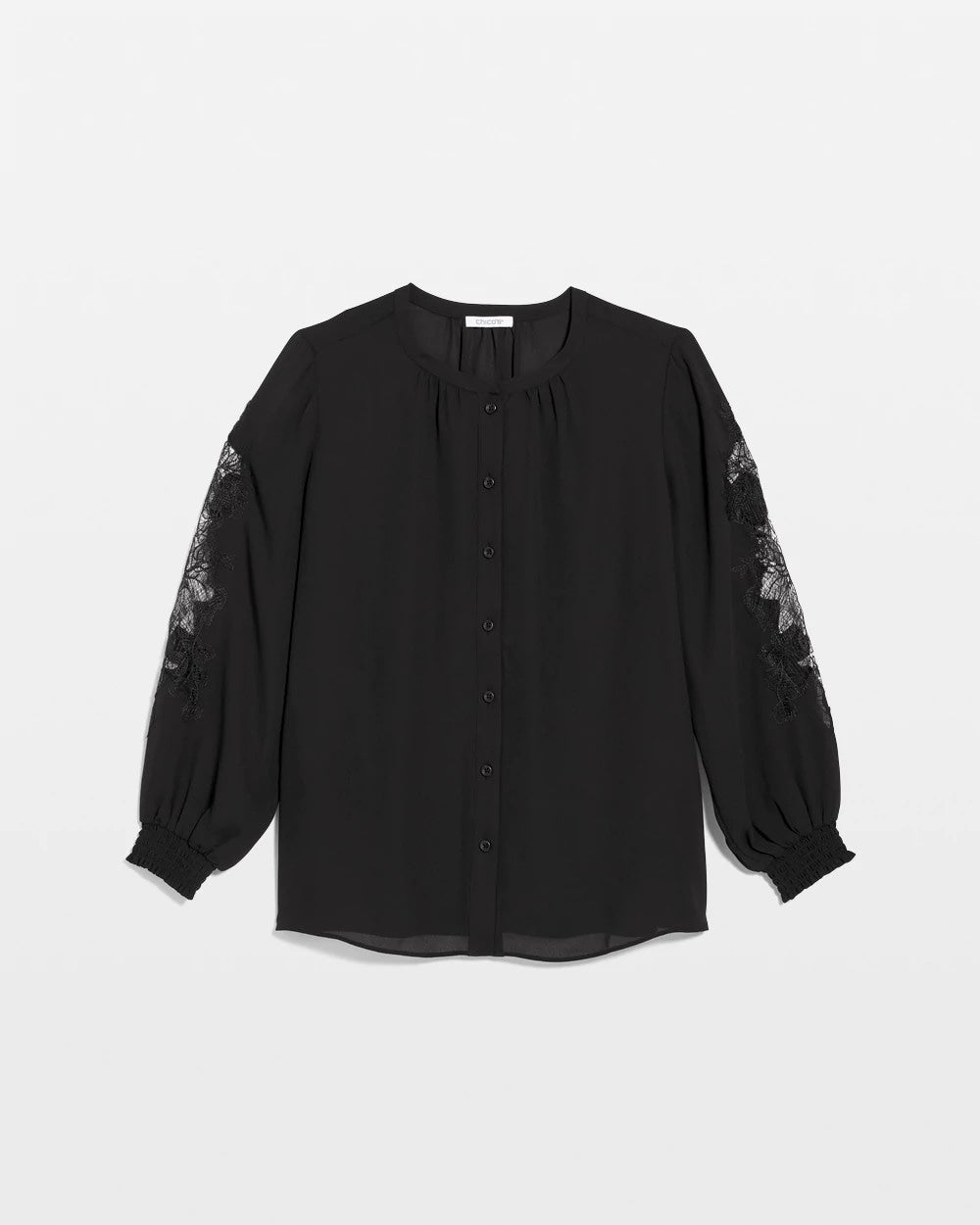Crepe Banded Collar Blouse