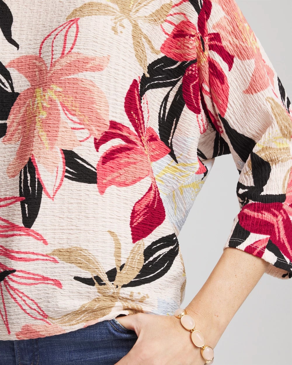 Textured Tapered Dolman Top