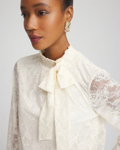 Tie-Neck Banded-Bottom Top