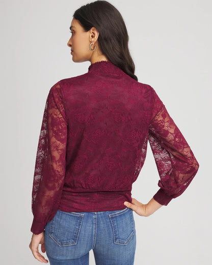 Tie-Neck Banded-Bottom Top