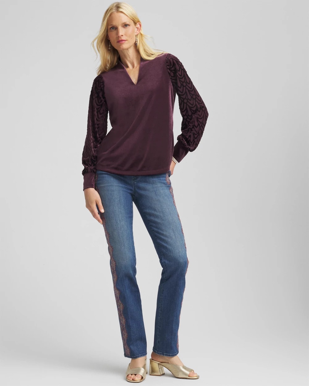Art Deco Velvet Burnout Top