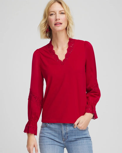 Lace V-Neck Top