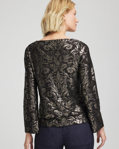 Art Deco Burnout Jacquard Top