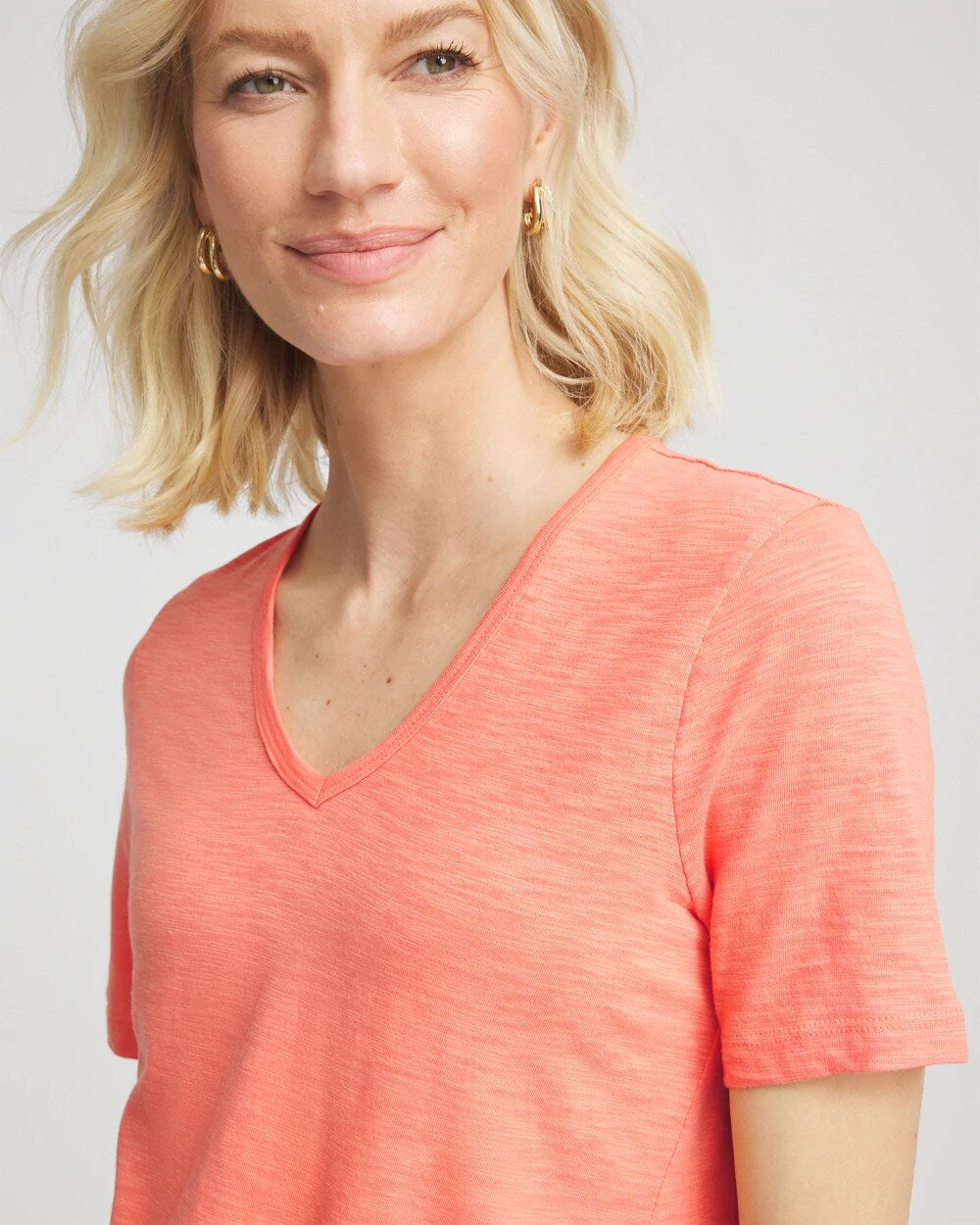 Slub V-Neck Tee