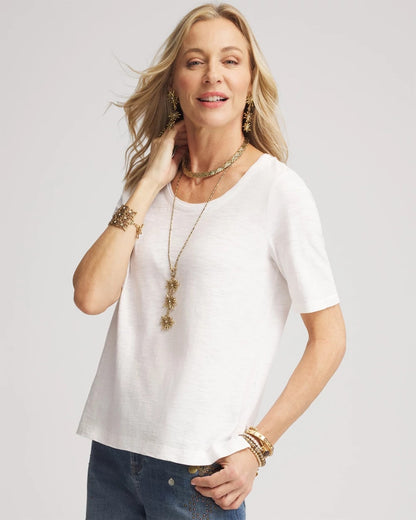 Slub Scoop Neck Tee