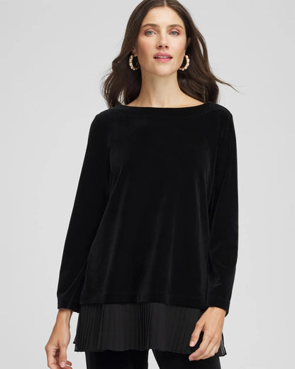 Travelers™ Chiffon Hem Velvet Tunic
