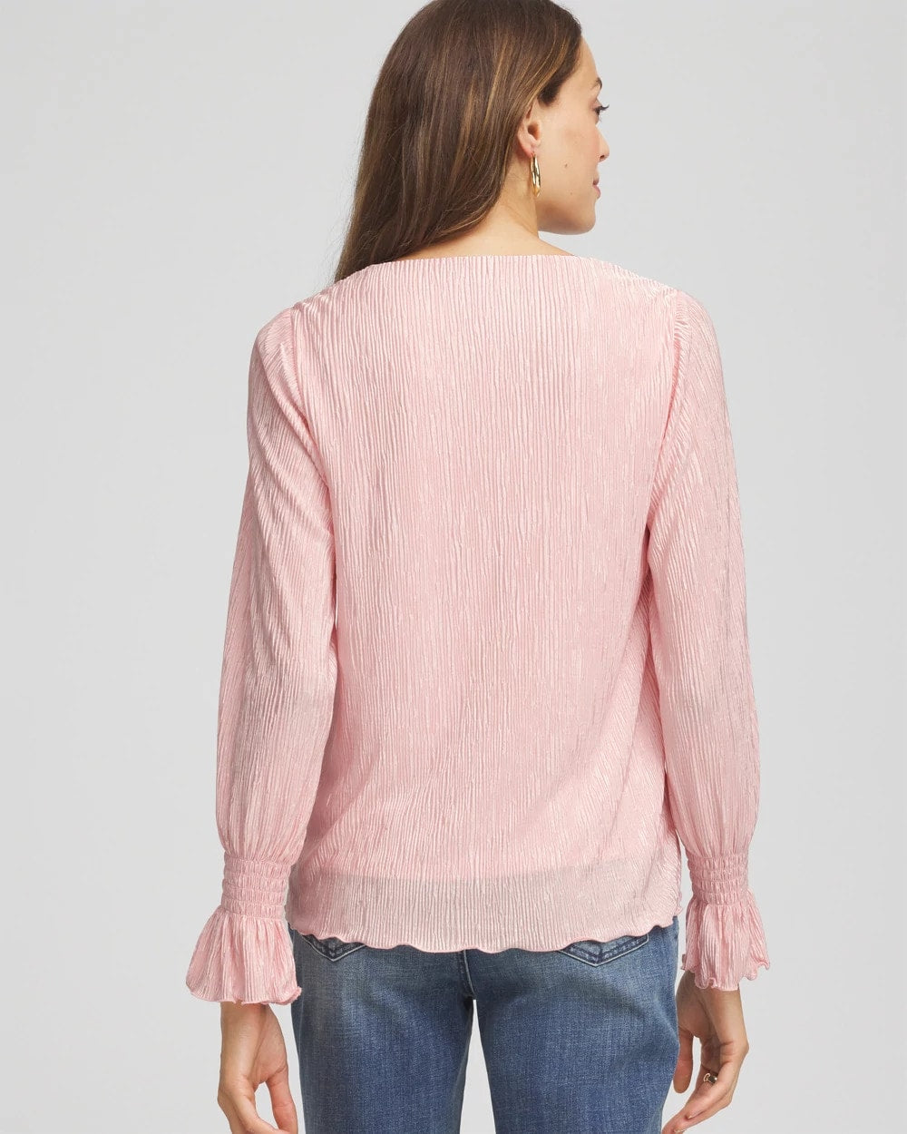 Crinkle Bodre Voop Neck Top