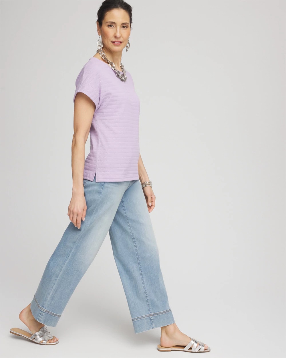 Cap Sleeve Textured Tee