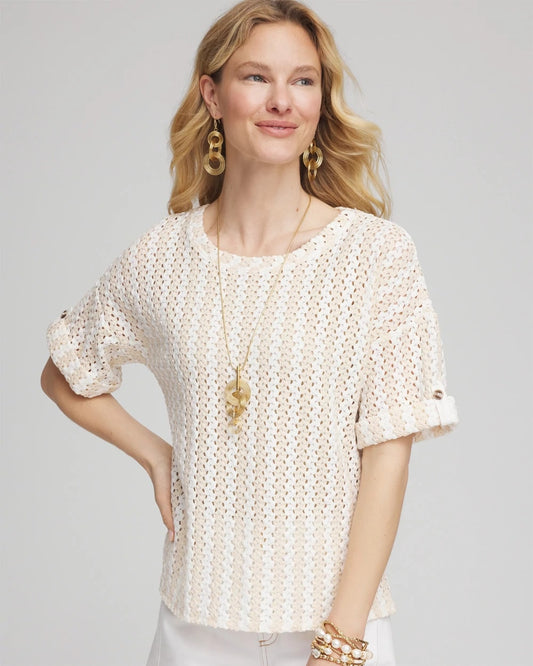 Textured Roll Cuff Tee