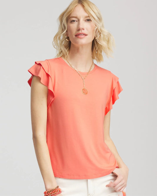 Touch of Cool™ Flutter Sleeve Tee