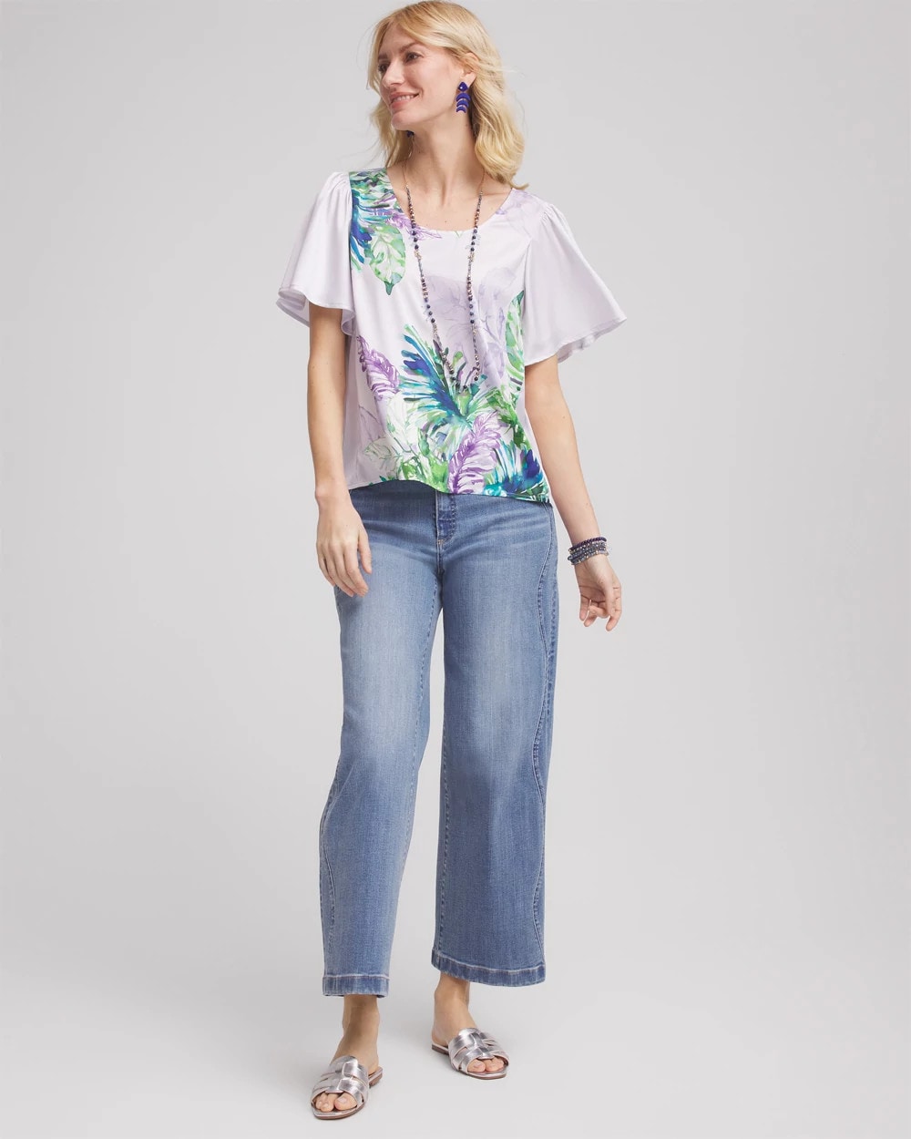 Flutter Sleeve Satin Top