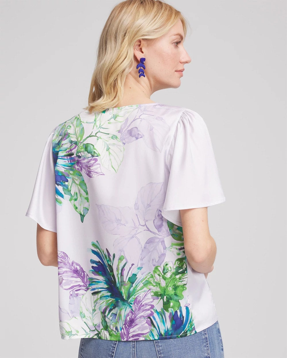 Flutter Sleeve Satin Top