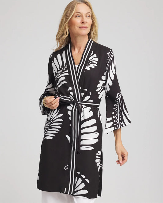 Tie-Front Long Kimono