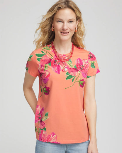 Floral Cap-Sleeve Tee