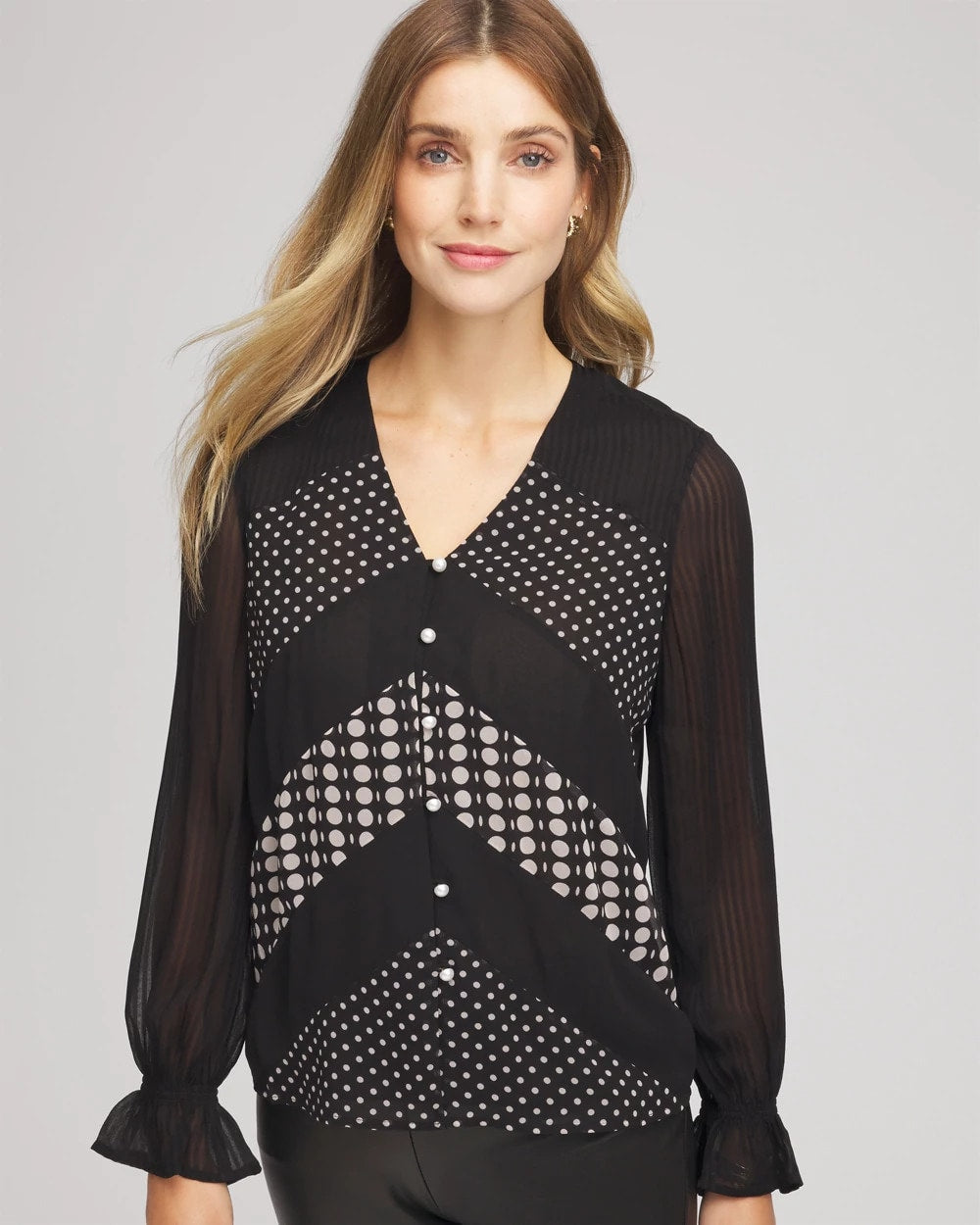 Georgette Polka Dot Blouse