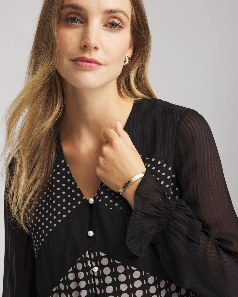 Georgette Polka Dot Blouse