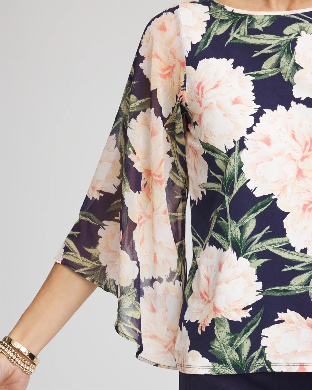 Georgette Angel-Sleeved Top
