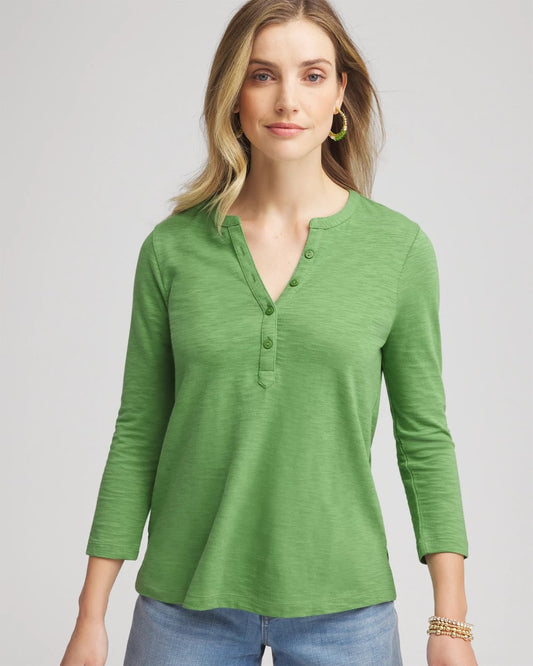 Cotton Slub Henley Shirt