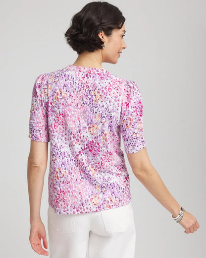 Animal Print Slub Henley Tee