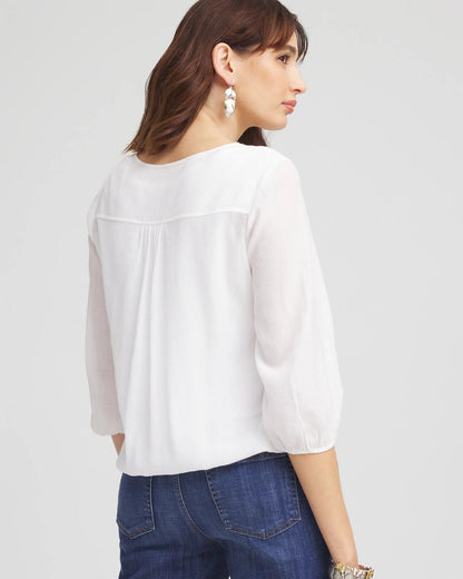 Embroidered Cutout Blouse