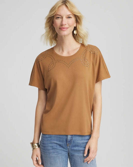 Studded Tapered Dolman Top