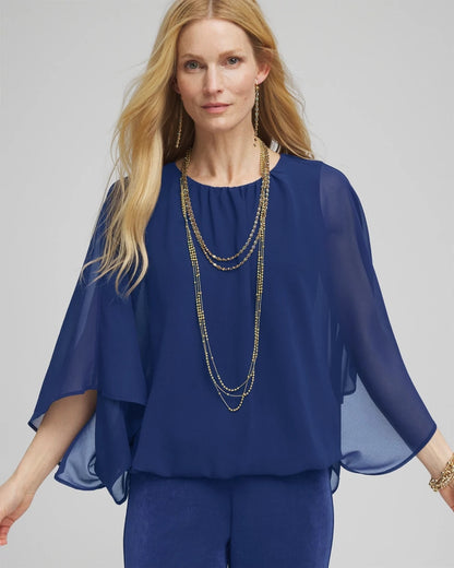 Travelers™ Collection Bubble Hem Chiffon Blouse