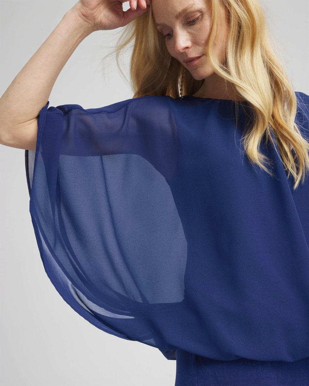 Travelers™ Collection Bubble Hem Chiffon Blouse